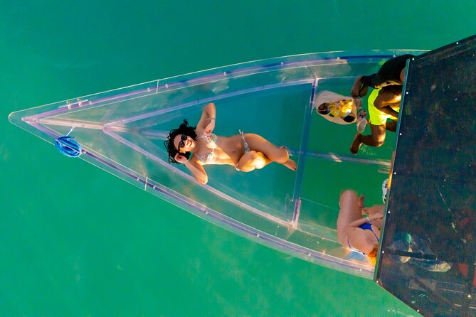 Reef Explorers Transparent Boat and Beach Tour - Hawksbill Rock brings a memorable first stop