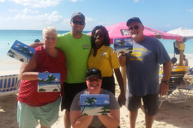 Sip & Paint Antigua - Ffryes Beach, scenery, and the painting table