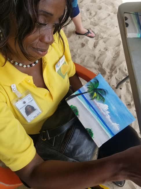 Sip & Paint with lunch on exciting Ffryes Tiki beach Bar - Painting an island scene you can take home