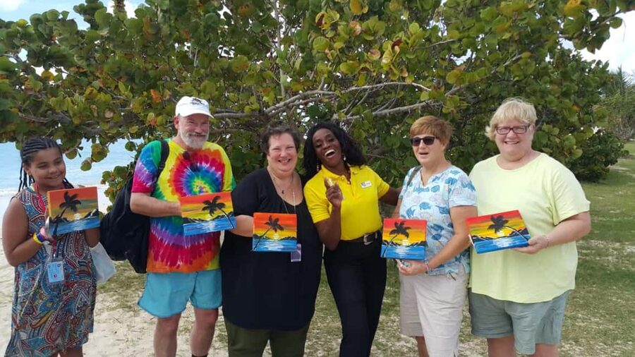 Sip & Paint with lunch on exciting Ffryes Tiki beach Bar - Meeting local makers and island artists