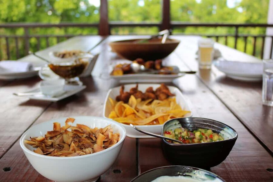 St. John's: From the Sea Cooking Class - Rice and salad make the meal feel complete