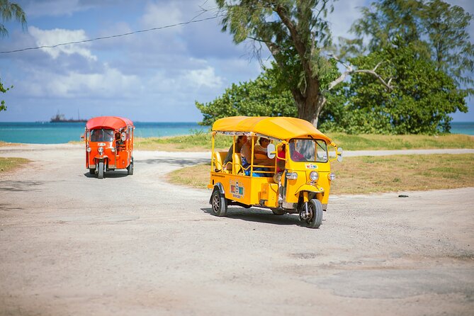 Tuk-Tuk Adventures Rainforest and Beach Hopping Tour - Fresh fruit, local vendors, and small island details